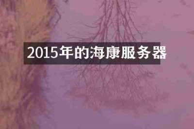 2015年的海康服务器