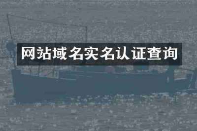 网站域名实名认证查询