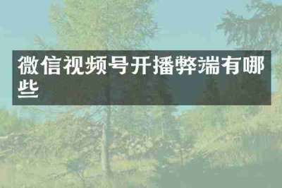 微信视频号开播弊端有哪些