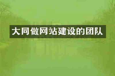 大同做网站建设的团队