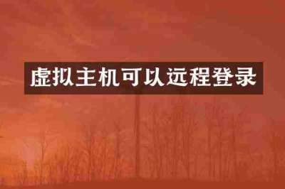 虚拟主机可以远程登录