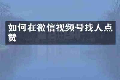 如何在微信视频号找人点赞