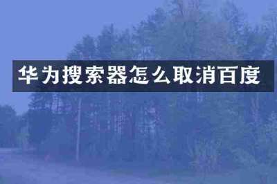 华为搜索器怎么取消百度