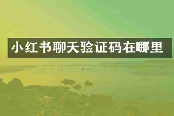 小红书聊天验证码在哪里