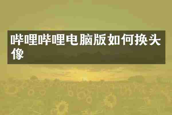 哔哩哔哩电脑版如何换头像