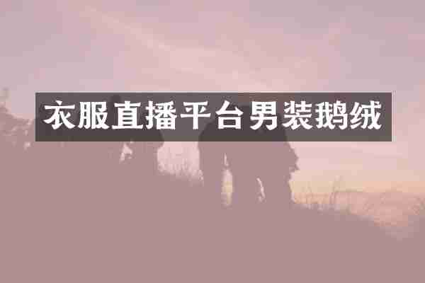 衣服直播平台男装鹅绒