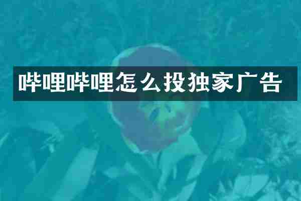 哔哩哔哩怎么投独家广告