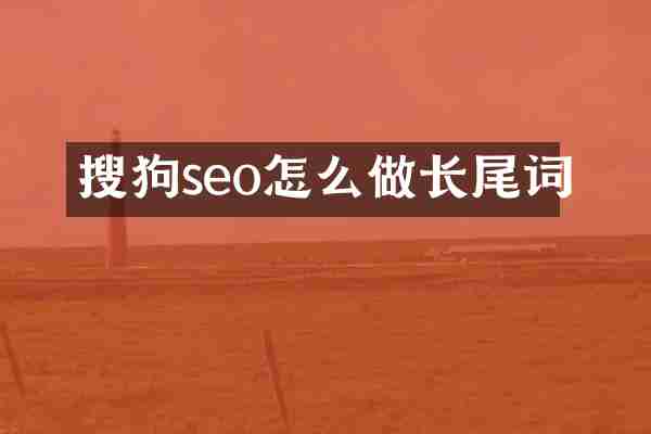 搜狗seo怎么做长尾词