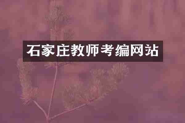 石家庄教师考编网站