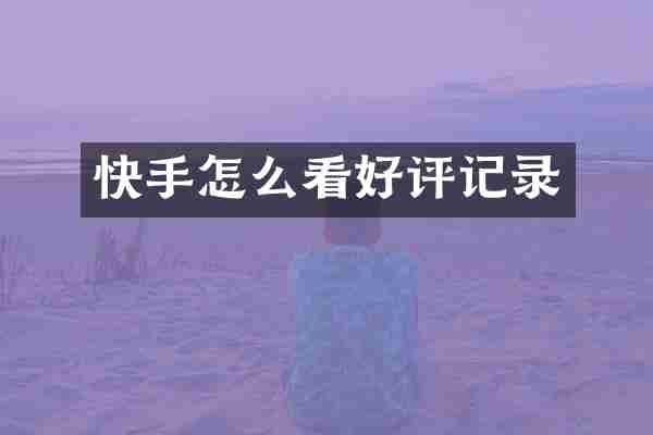 快手怎么看好评记录
