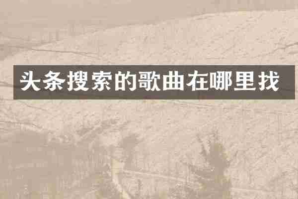头条搜索的歌曲在哪里找