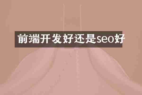 前端开发好还是seo好
