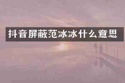 抖音屏蔽范冰冰什么意思