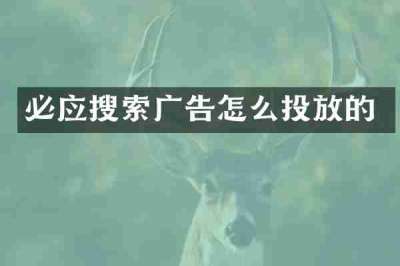 必应搜索广告怎么投放的