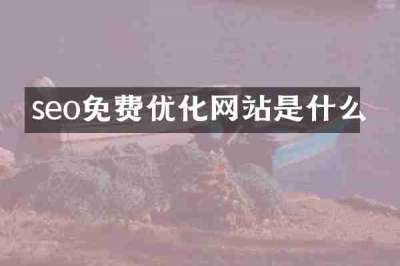 seo免费优化网站是什么