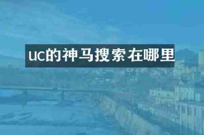 uc的神马搜索在哪里