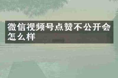 微信视频号点赞不公开会怎么样