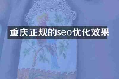 重庆正规的seo优化效果