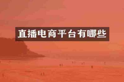 直播电商平台有哪些