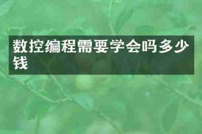 数控编程需要学会吗多少钱