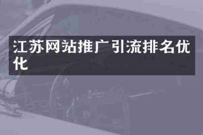 江苏网站推广引流排名优化