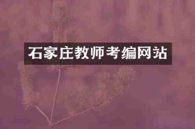 石家庄教师考编网站