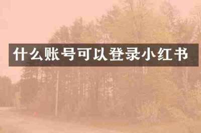 什么账号可以登录小红书