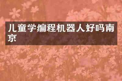 儿童学编程机器人好吗南京