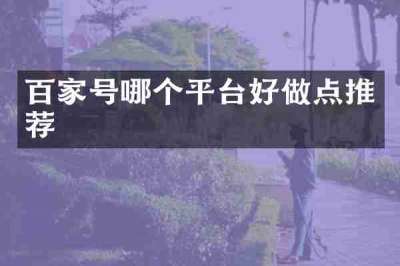 百家号哪个平台好做点推荐