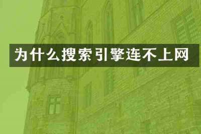 为什么搜索引擎连不上网