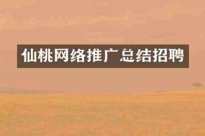 仙桃网络推广总结招聘
