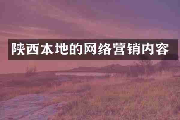 陕西本地的网络营销内容