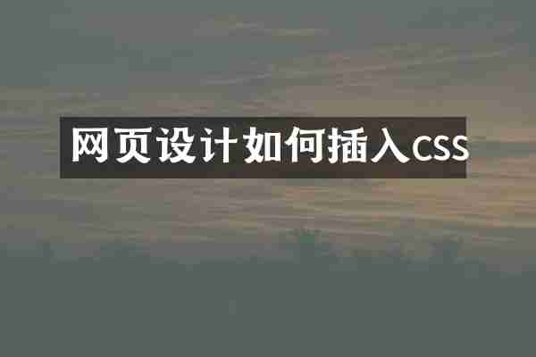 网页设计如何插入css