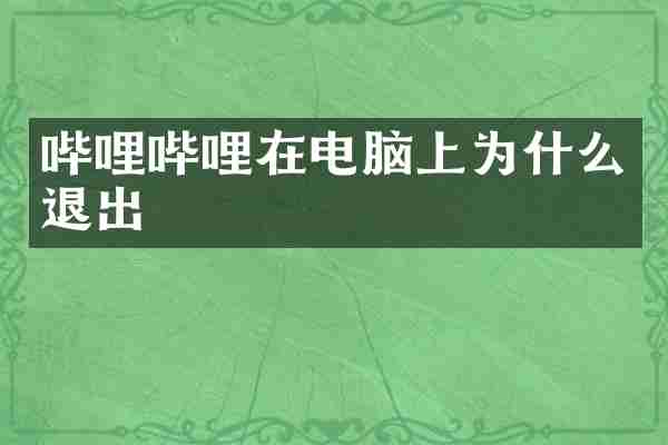 哔哩哔哩在电脑上为什么退出