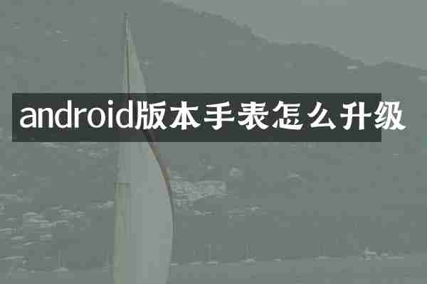 androi本手表怎么升级