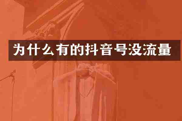 为什么有的抖音号没流量