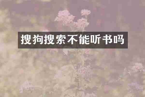 搜狗搜索不能听书吗