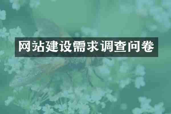 网站建设需求调查问卷