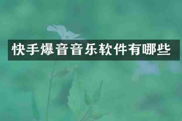 快手爆音音乐软件有哪些