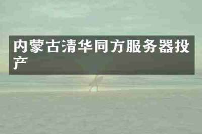 内蒙古清华同方服务器投产