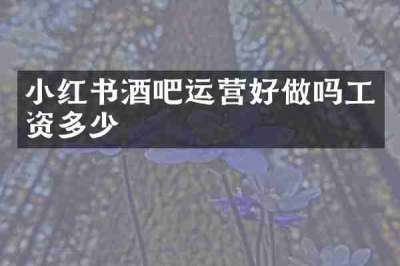 小红书酒吧运营好做吗工资多少
