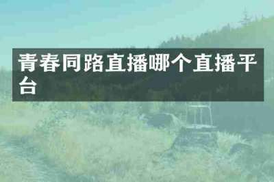 青春同路直播哪个直播平台