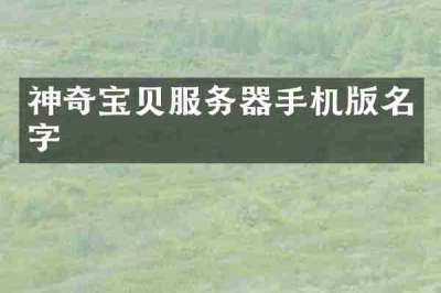 神奇宝贝服务器手机版名字