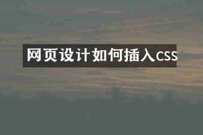 网页设计如何插入css