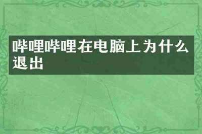 哔哩哔哩在电脑上为什么退出