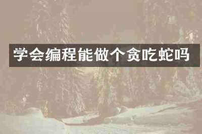 学会编程能做个贪吃蛇吗