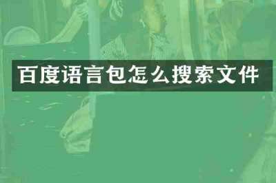 百度语言包怎么搜索文件