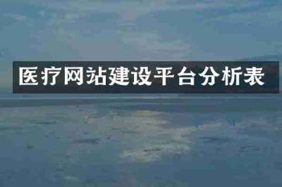 医疗网站建设平台分析表