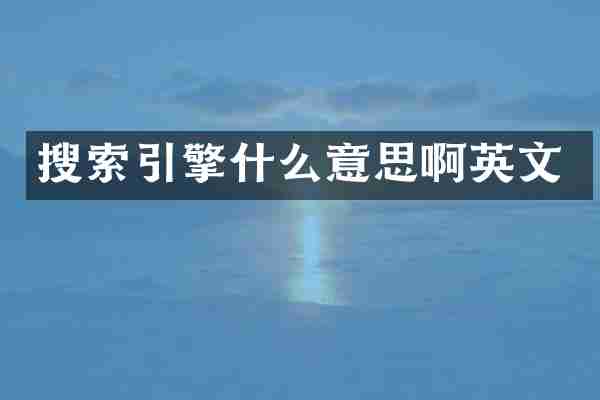 搜索引擎什么意思啊英文