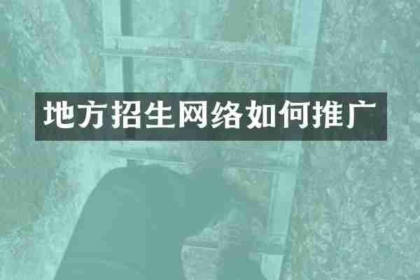 地方招生网络如何推广